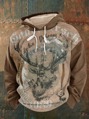 Herren Vintage Hirschjagd grafik Übergroßes Kapuzen-Sweatshirt