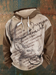 Herren Vintage Hirschjagd grafik Übergroßes Kapuzen-Sweatshirt