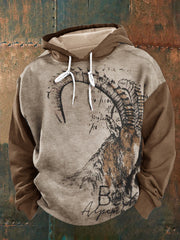 Herren Vintage Hirschjagd grafik Übergroßes Kapuzen-Sweatshirt