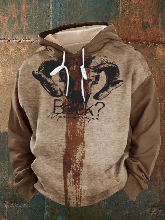 Herren Vintage Hirschjagd grafik Übergroßes Kapuzen-Sweatshirt