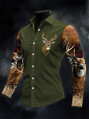 Herren Casual Western Style Kontrast farbe Hemd