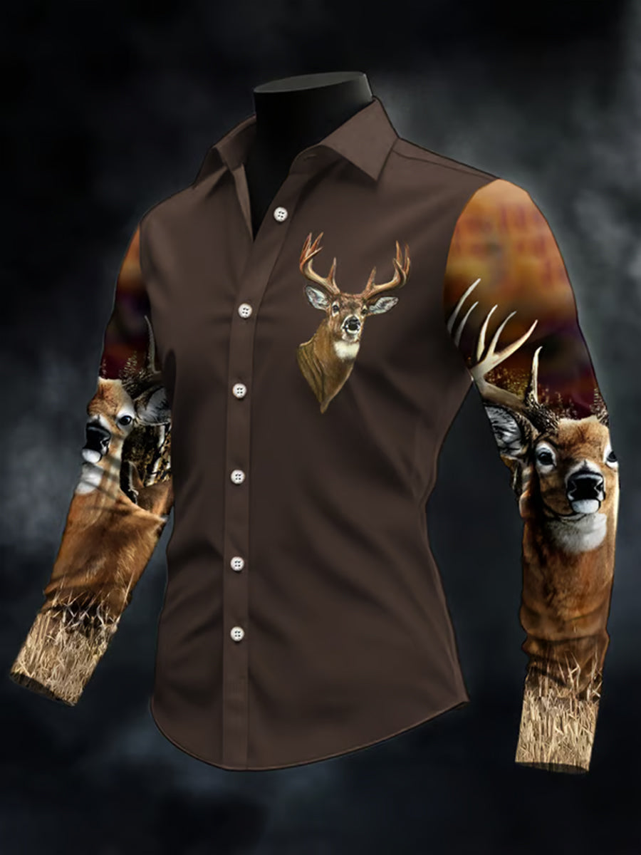 Herren Casual Western Style Kontrast farbe Hemd