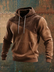 Herren Retro Color block Print Casual Poecket Hoodie