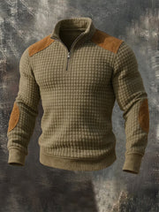Herren Retro Reiß verschluss Langarm Hoodie