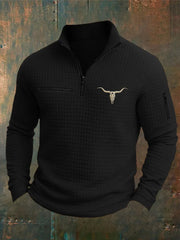 Herren Retro Western Lässiges Langarm-Sweatshirt/Hoodie