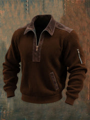 Herren Retro Western bedruckt Lässiges Langarm-Sweatshirt/Hoodie