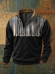 Retro-Kunst bedrucktes Sweatshirt im westlichen Stil für Herren