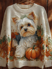 Damen Herbst Hund Kunstdruck Sweatshirt