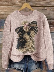Frauen Yorkshire Hunde garn Kunst Gemütliche Strick pullover