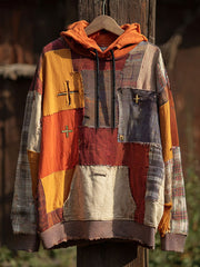 Herren Retro Casual Faith Cross Art Print Übergroße Schulter taschen Hoodie