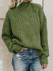Damen Roll kragen pullover Strick pullover