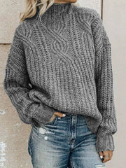 Damen Roll kragen pullover Strick pullover