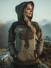 Damen Vintage Baum des Lebens Print Hoodie