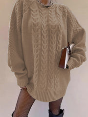 Damen Klobige Strick pullover Pullover mit Rundhals ausschnitt