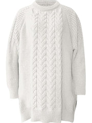 Damen Klobige Strick pullover Pullover mit Rundhals ausschnitt