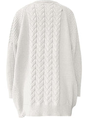 Damen Klobige Strick pullover Pullover mit Rundhals ausschnitt