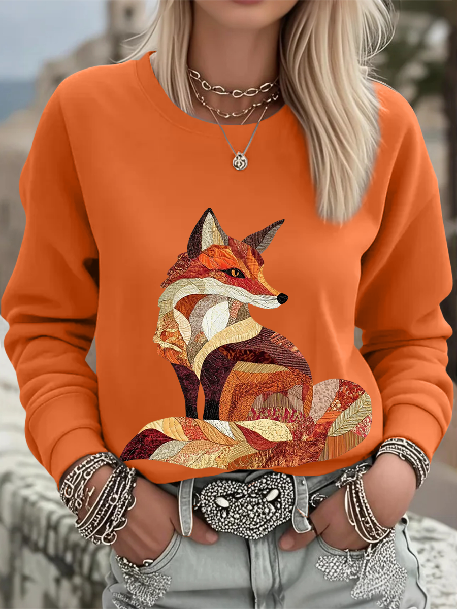 Frauen Herbst Tiere Regelmäßige Sweatshirt