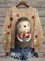 Damen Sweatshirt mit Igel druck