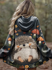 Damen Igel Print Lässige bequeme Langarm-Oberbekleidung