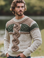 Herren Ireland Jacquard Gemütlicher Pullover Aran Pullover