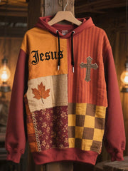 Frauen Glaubens kreuz Herbst Ahornblatt Kunst Sweatshirt